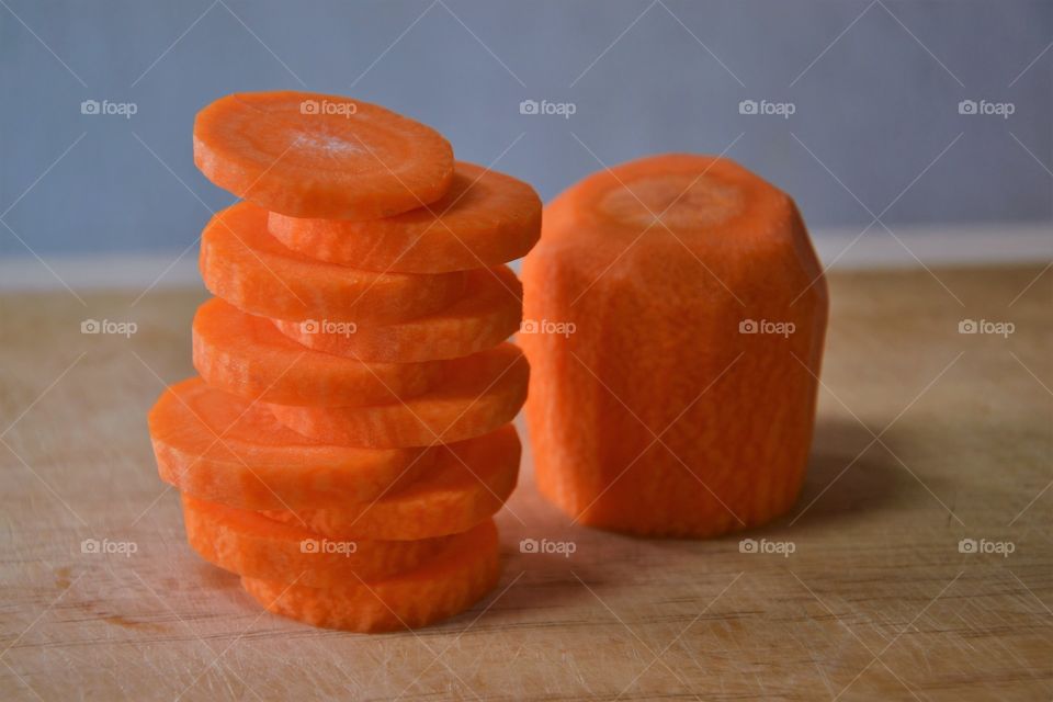 Stack of carrot slices