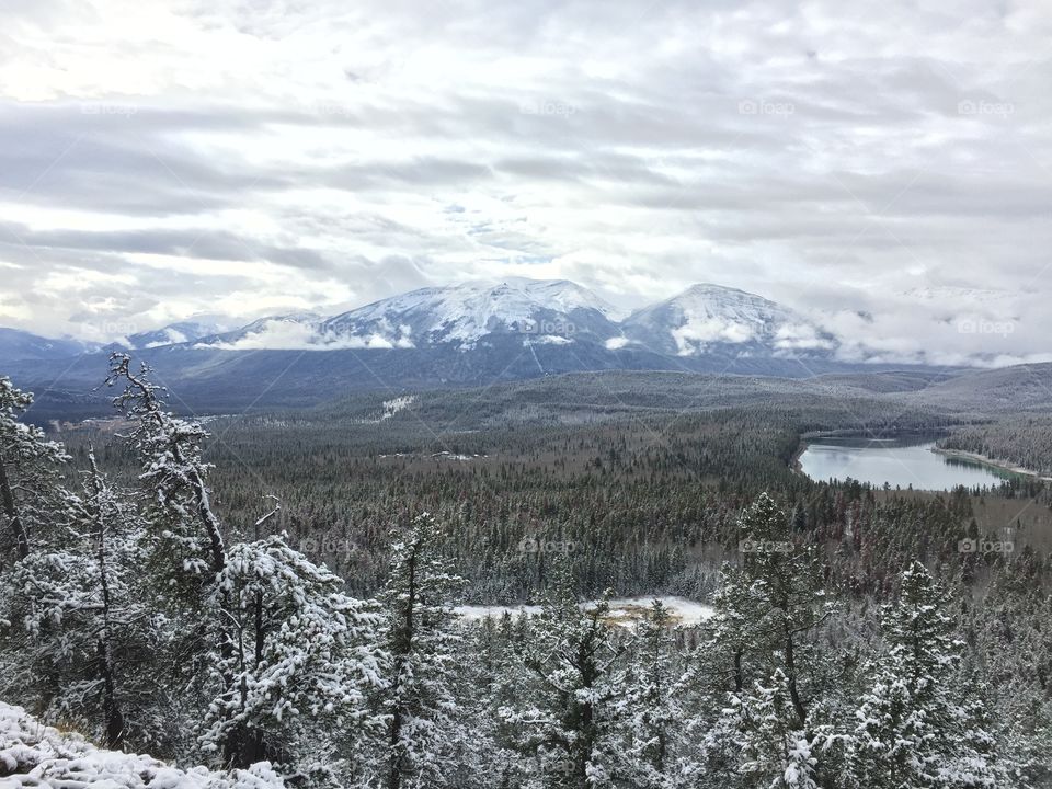 View from Pyramid Lake.  Jasper National Park, Alberta.