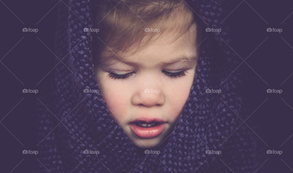 Toddler, Girl, Child, Purple, Blanket