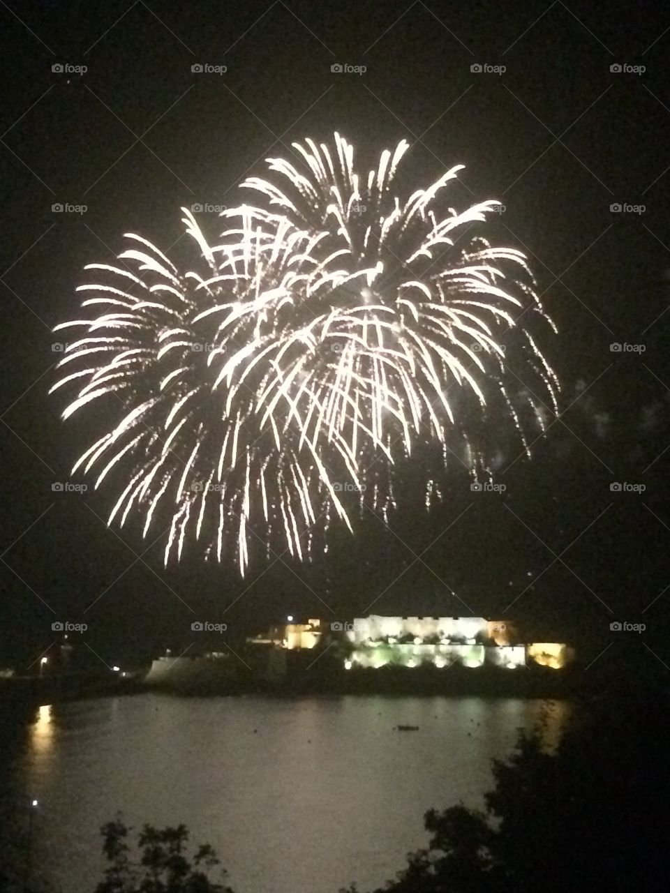 Fireworks over Castle Cornet, Guernsey after Last Night of the Proms 