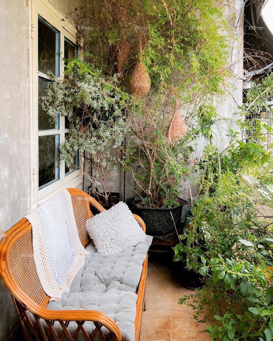 Cafe interior concept for the balcony