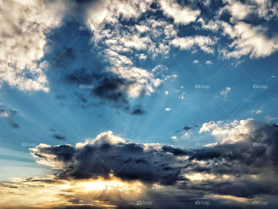 Sunset on the river Ob 