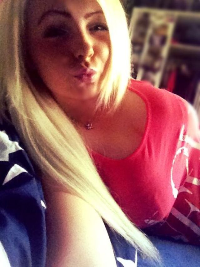 Close-up of a pretty woman pouting her lips