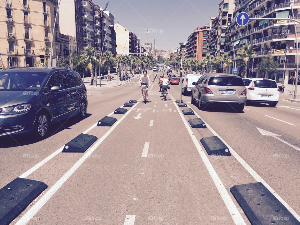 Bicycle riding in Barcelona 