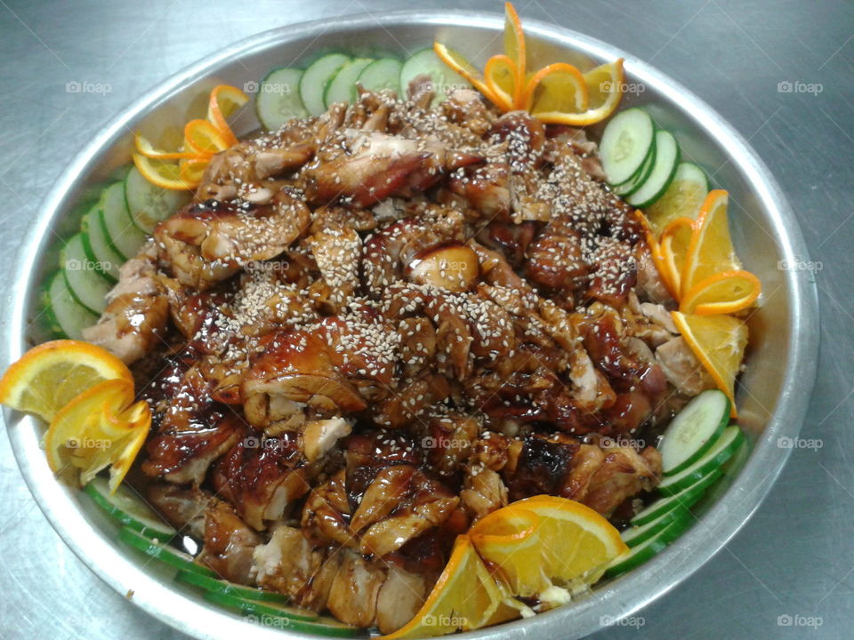 Chicken Barbeque with sesame seeds