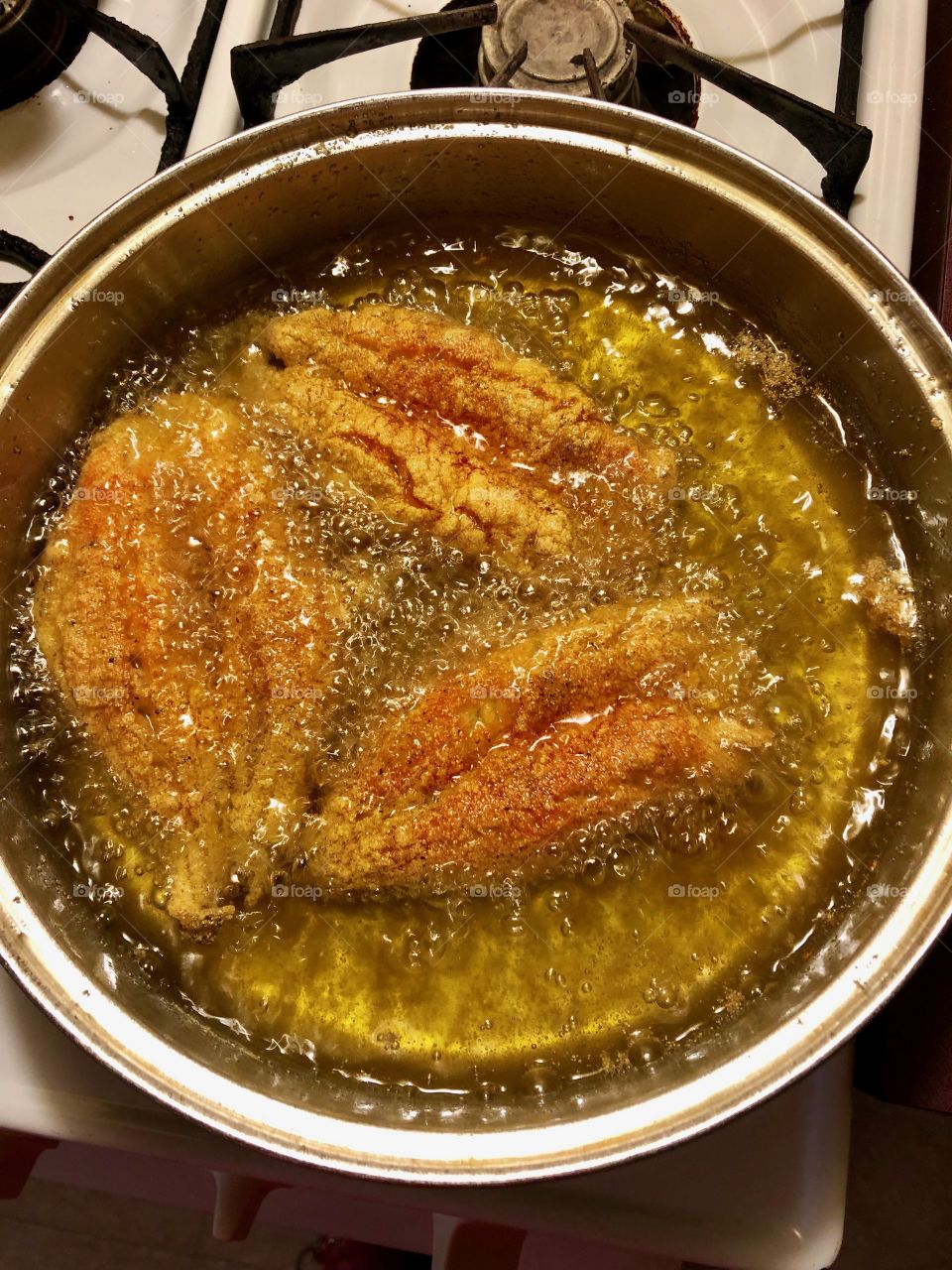 Fish fried to perfection cooked in vegetable oil...Mina 1017 