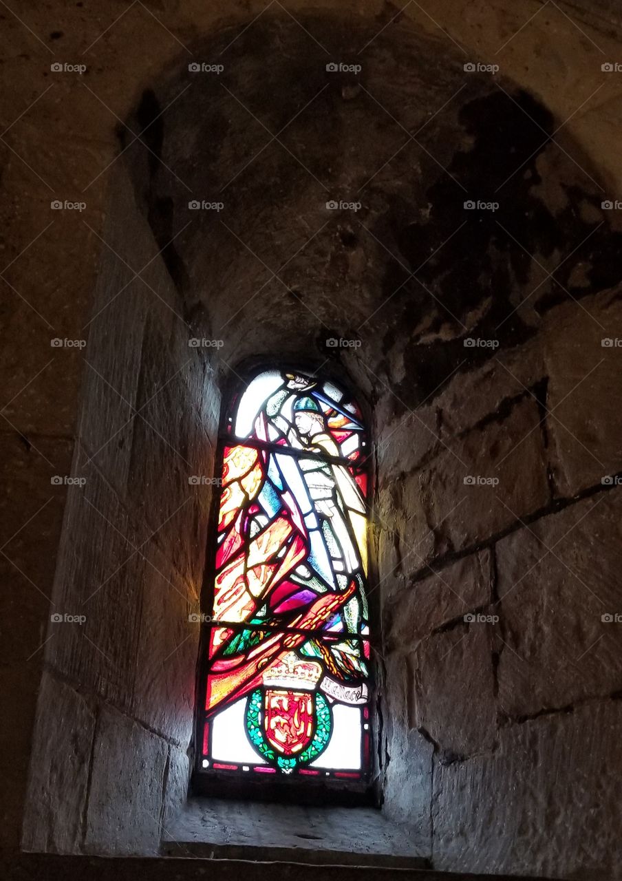 Stain glass window in a church