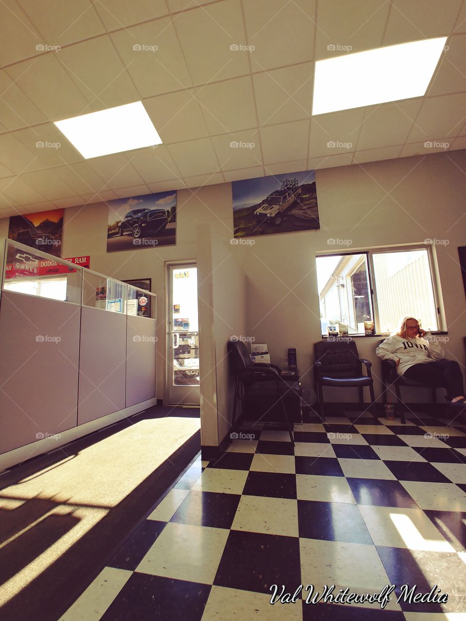 Depth,checker,floor,windows,glass