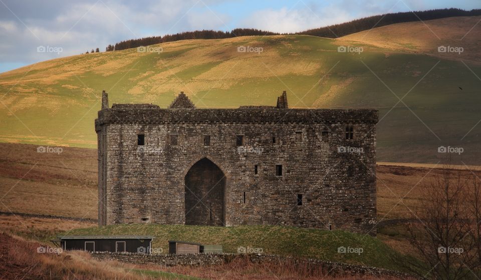 View of hermitage castle