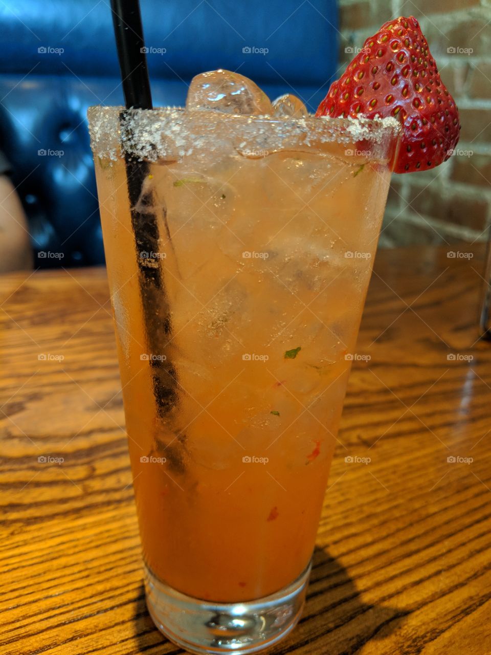 enjoying a strawberry basil rita