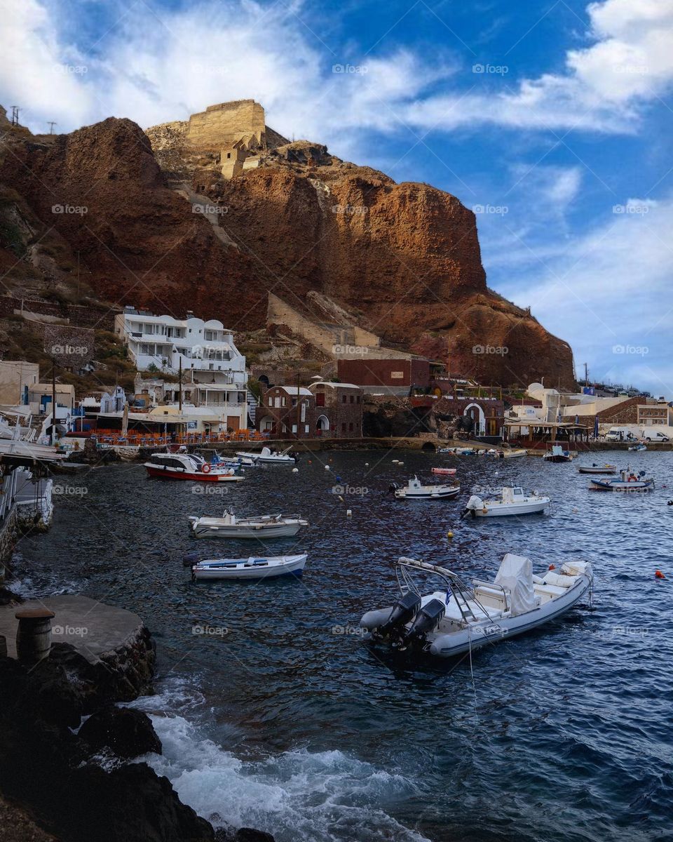 Beautiful mountain and pier natural landscape