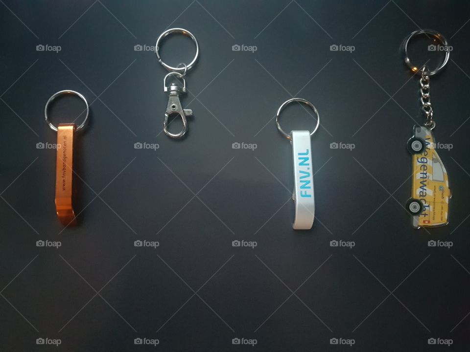 Original, different key chains.