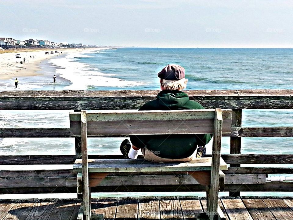 relaxing on the pier