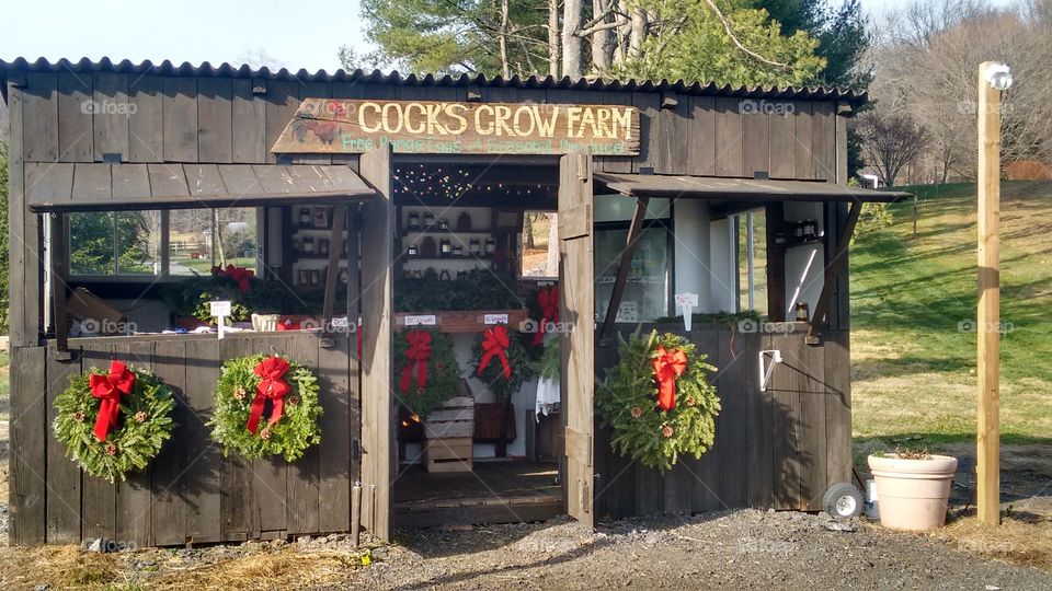 rural farmstand during holidays