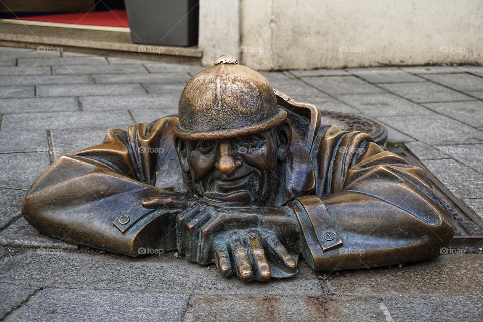 Cumil The Sewer Worker Bronze Statue ... Bratislava 