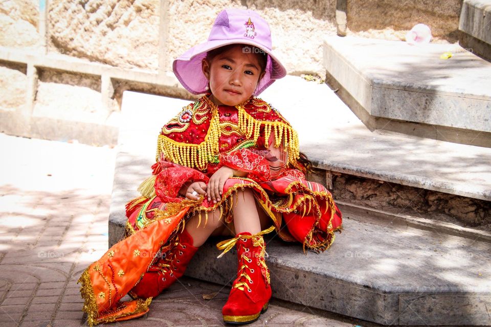 Cute little girl in a carnival costume