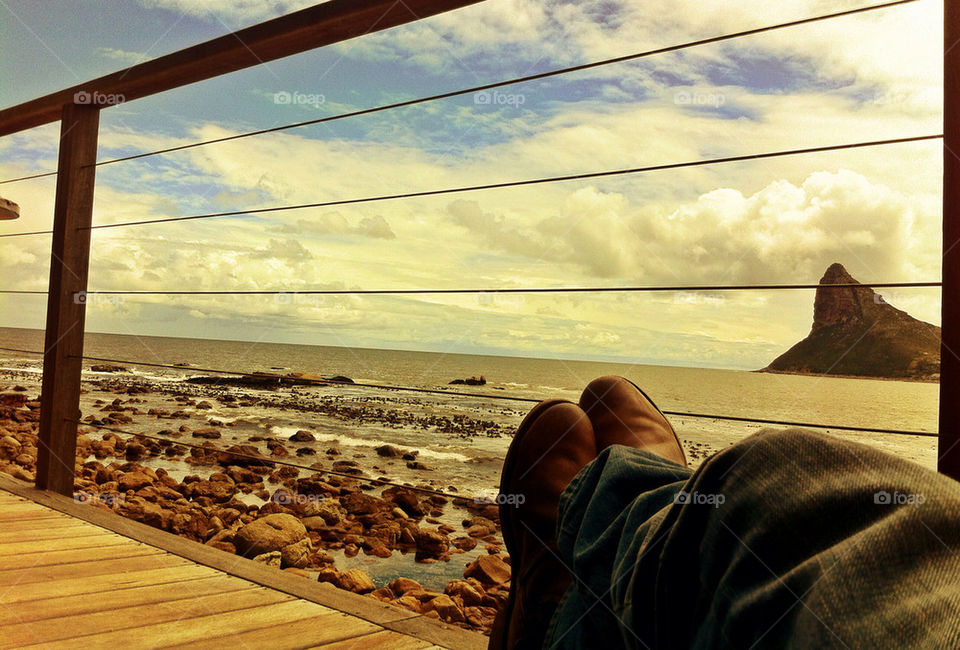 beach ocean sky clouds by calvinkay