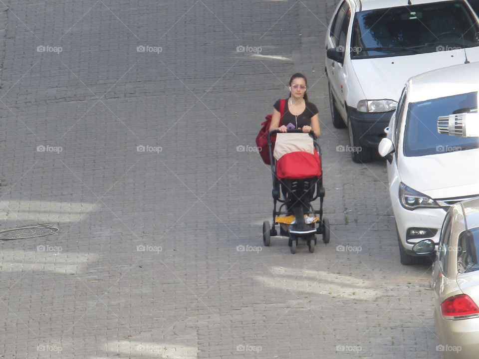 mum with stroller