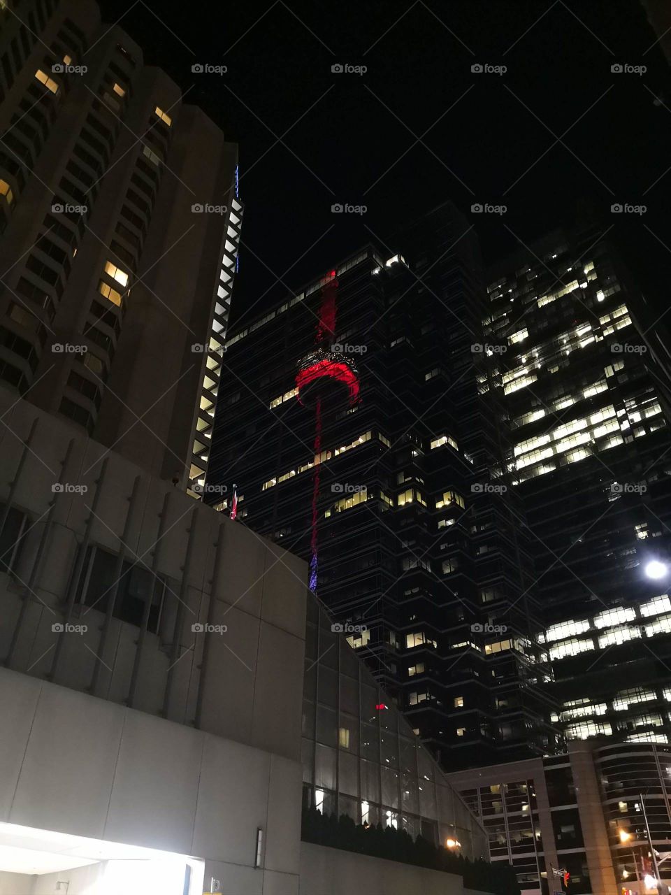 Reflection of our beautiful cn tower in our beautiful city Toronto