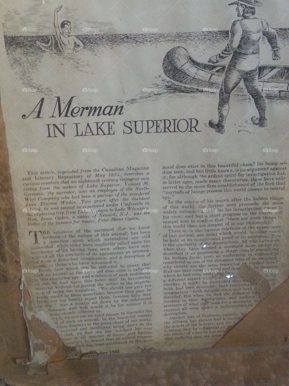 About the Merman found in Lake Superior