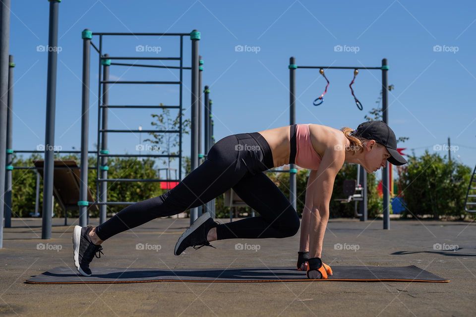 woman working out outdoors