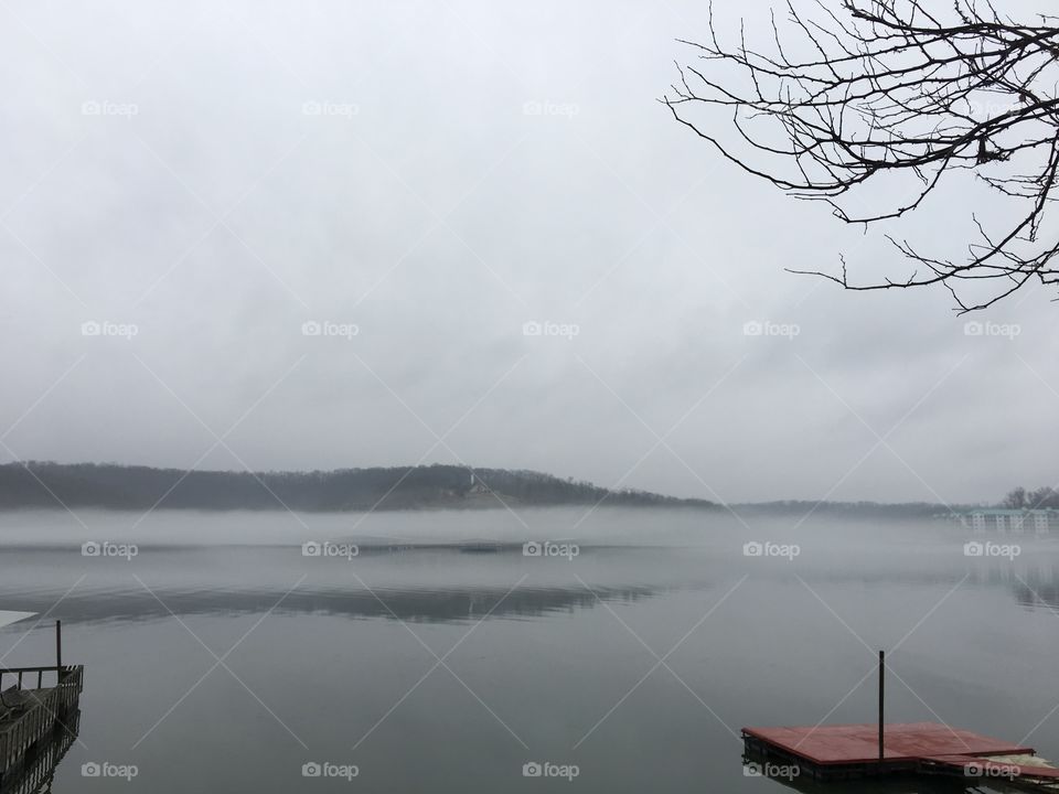 Fog on lake