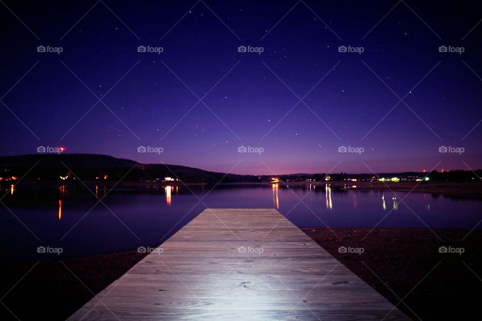 Rushford Lake at Night From Dock