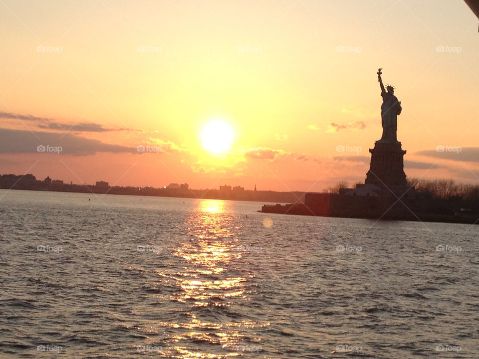 Sunset at the Statue Of Liberty