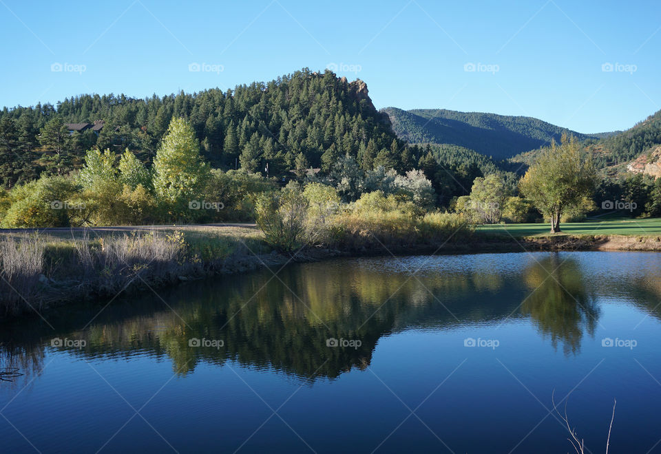 Mountain lake reflection