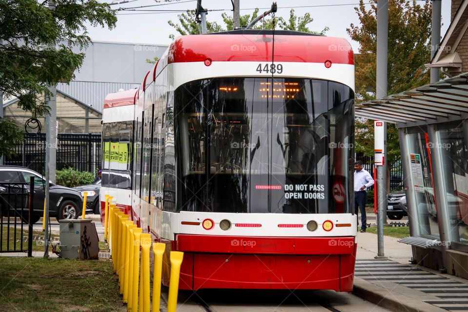 Red streetcar