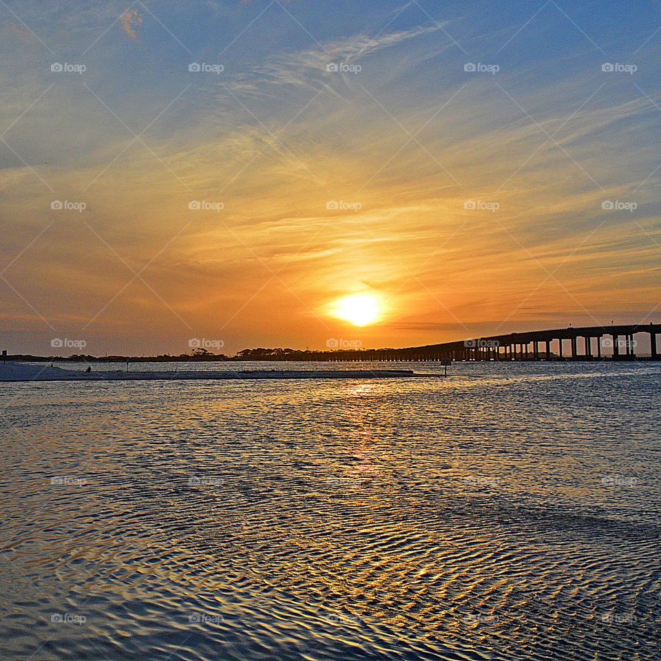 Evening surprise - sunset reflecting off the Gulf of Mexico in the late evening as the sky absorbs the remains sun 