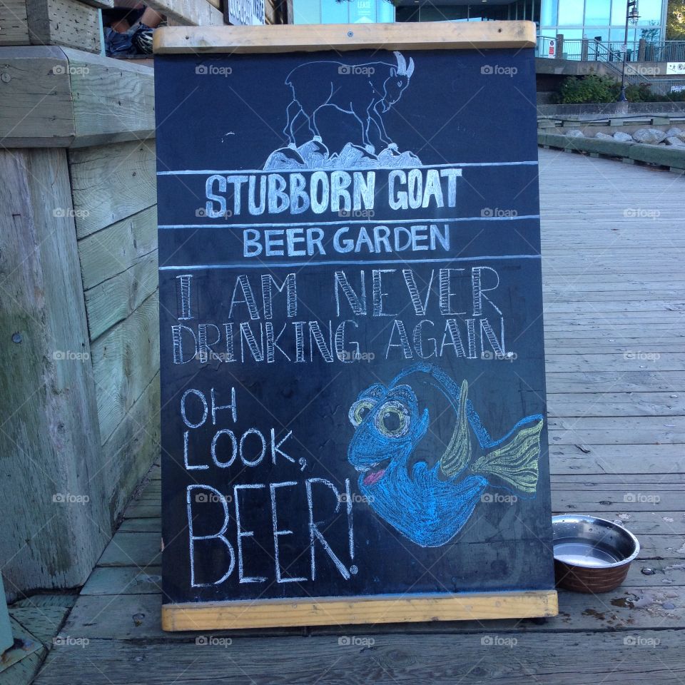 Bar sign from the harbor walk of Halifax, Nova Scotia
