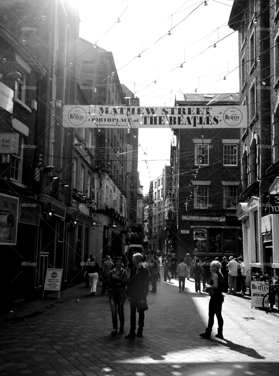 Mathew street. Mathew street in Liverpool