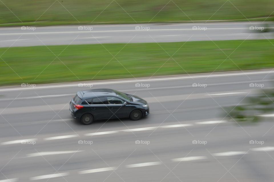 car in motion