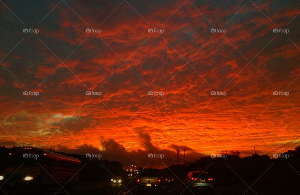 Fire in the sky - sunrise over Austin- took the photo on the way to work around 7 am 