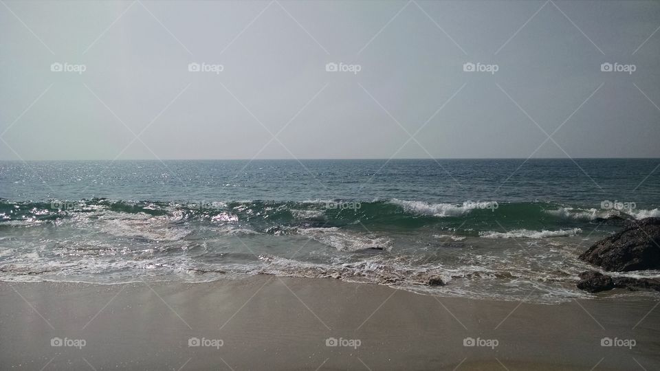 Waves crushing towards the shore