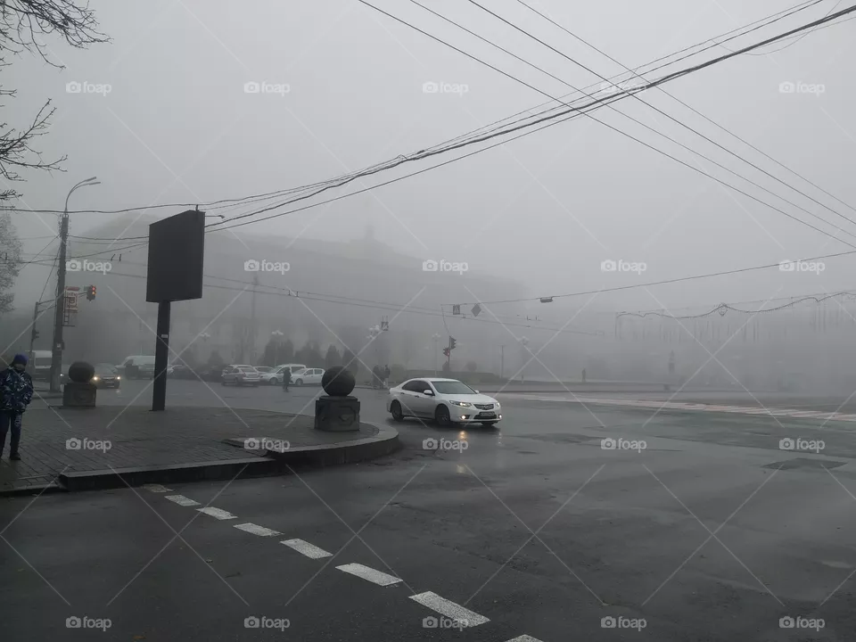 fog in the city