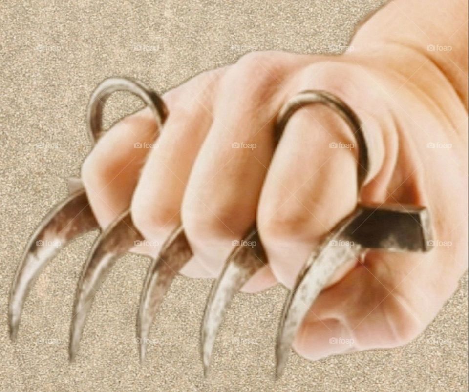 August 23, 2023 rajasthan india. Mughal period ancient weapon Vaghnakh.