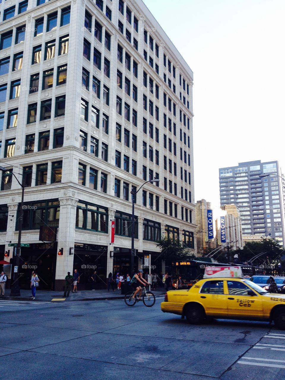 Yellow Taxi. Yellow taxi in Seattle