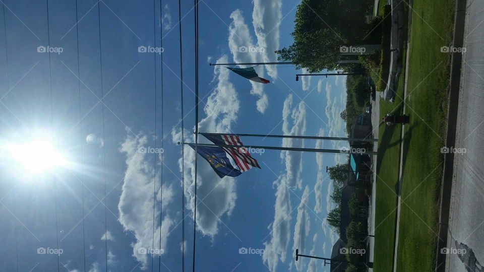 No Person, Flag, Wind, Sky, Travel