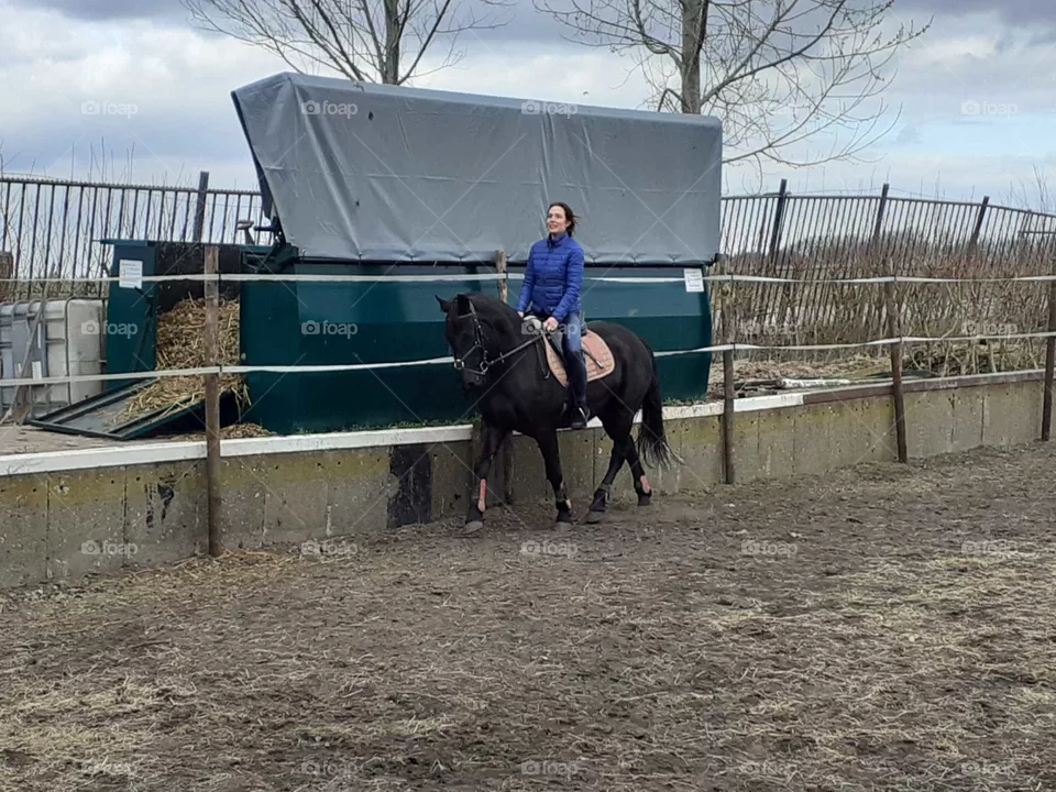 riding in the outside arena