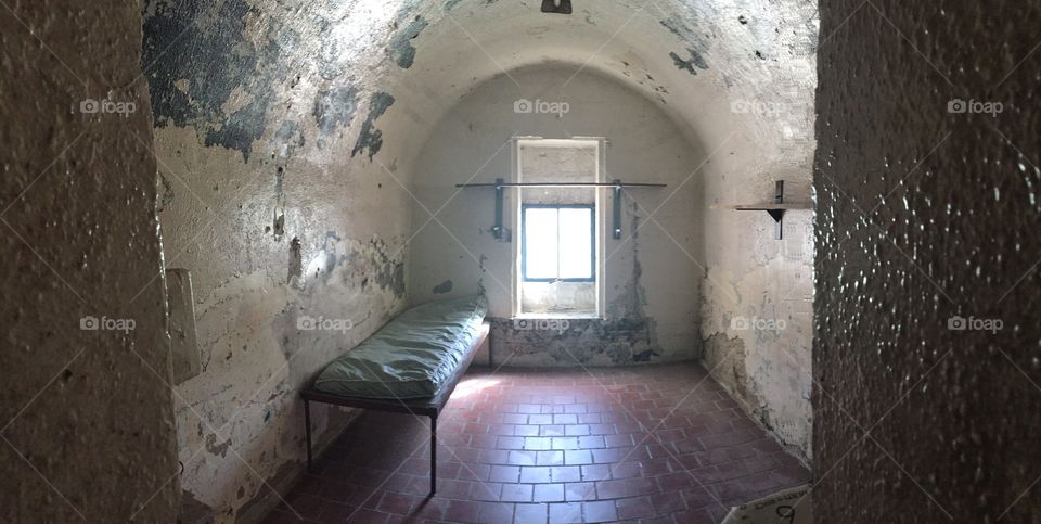 Cell in abandoned prison, Jefferson City, MO, USA