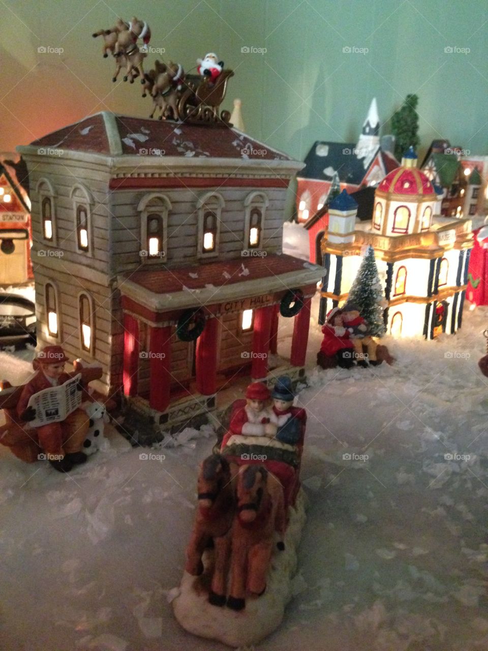 Lighted Christmas village