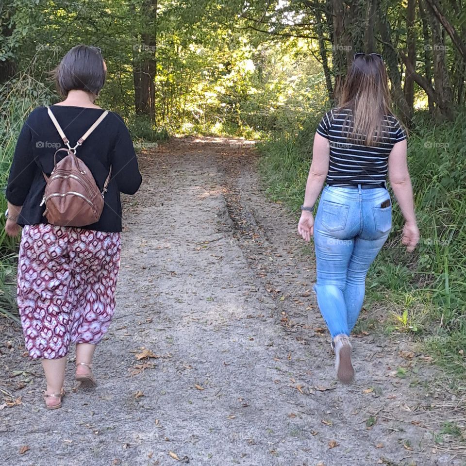 sisters sharing a walk