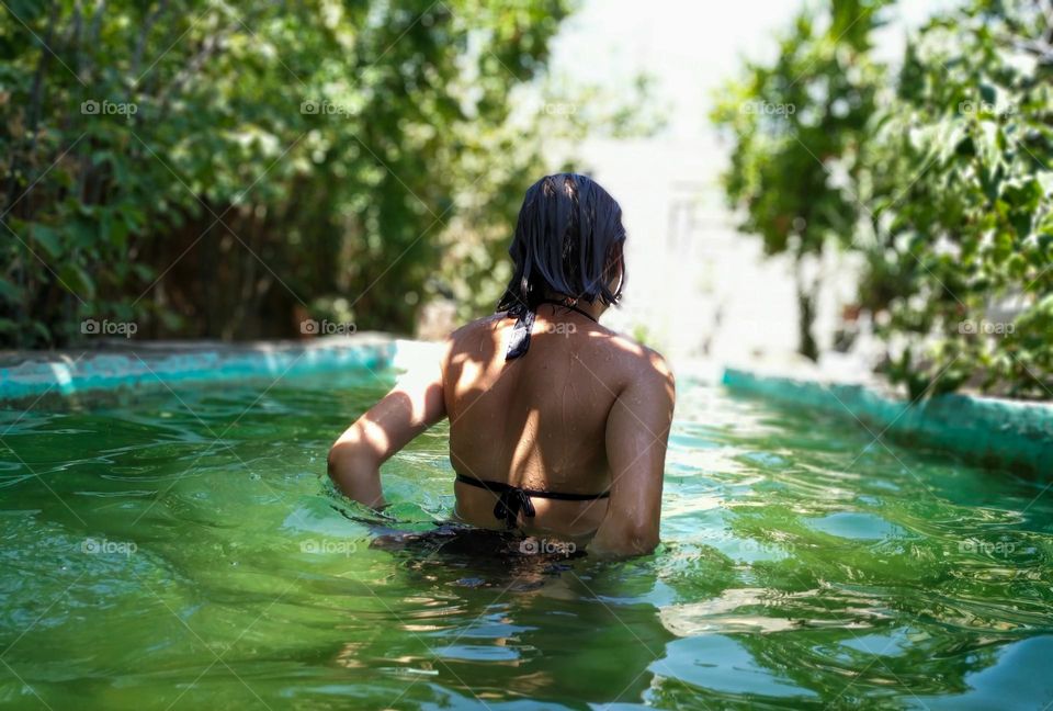 girl in a pool