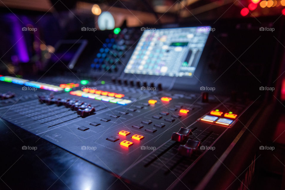 Mixing table at a nightclub in Malmö Sweden.