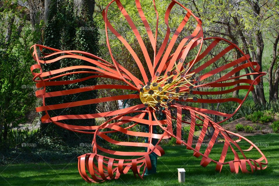 Metal flower art