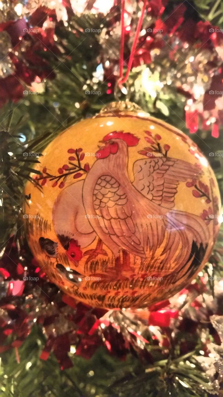 Christmas Chicken Ornament