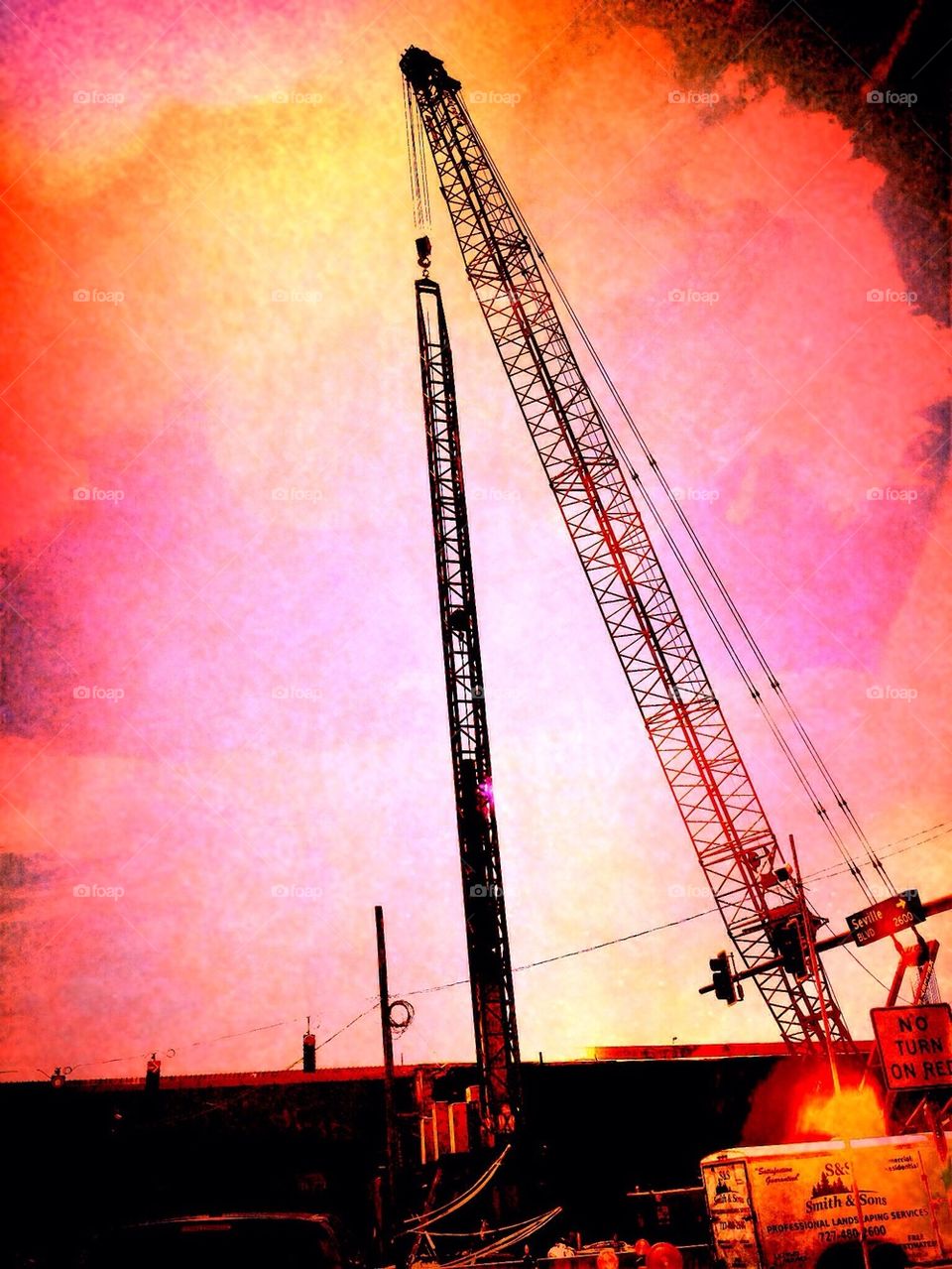 Pile driver machine and Crane
