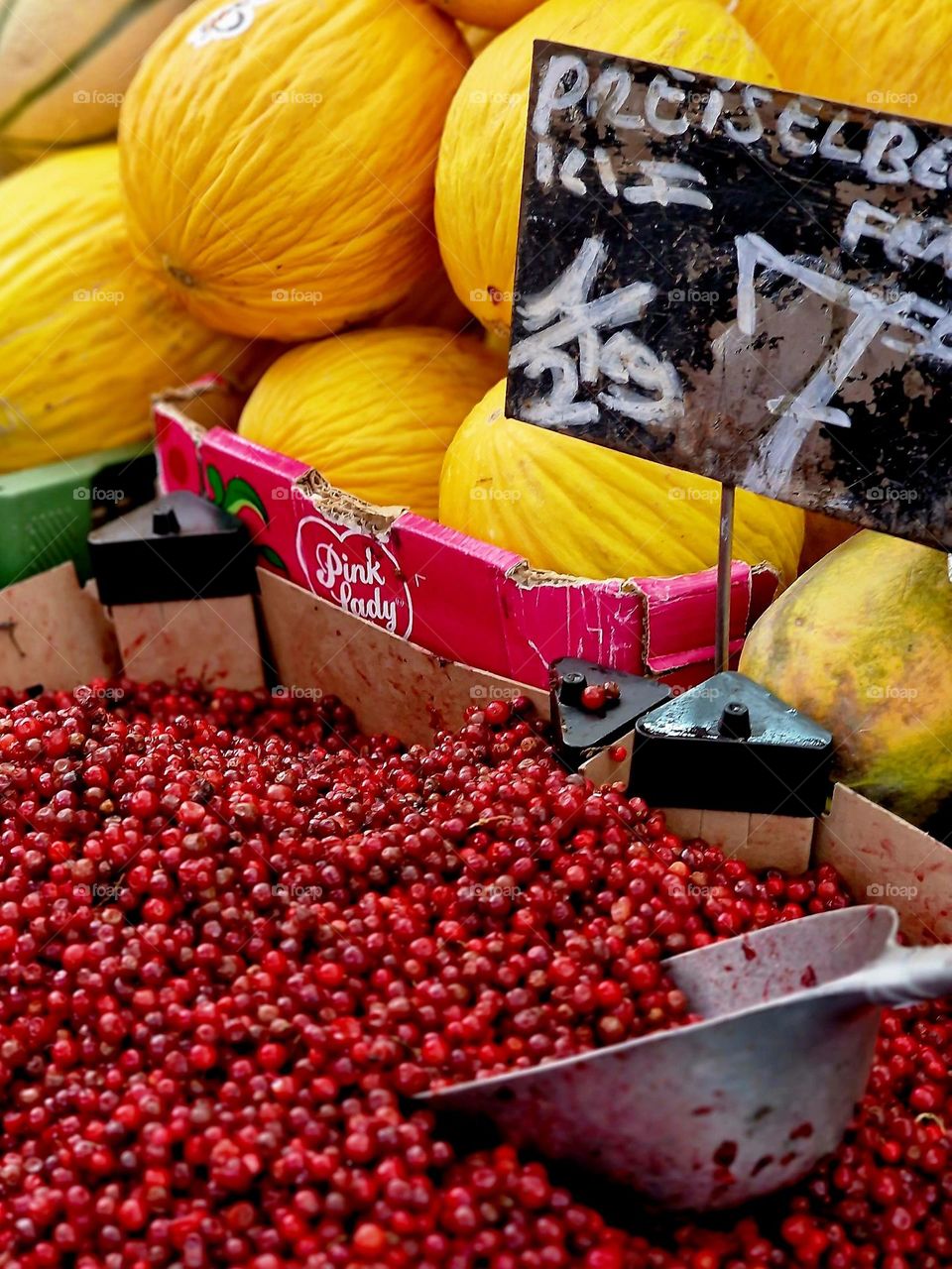 fresh fruits at the market